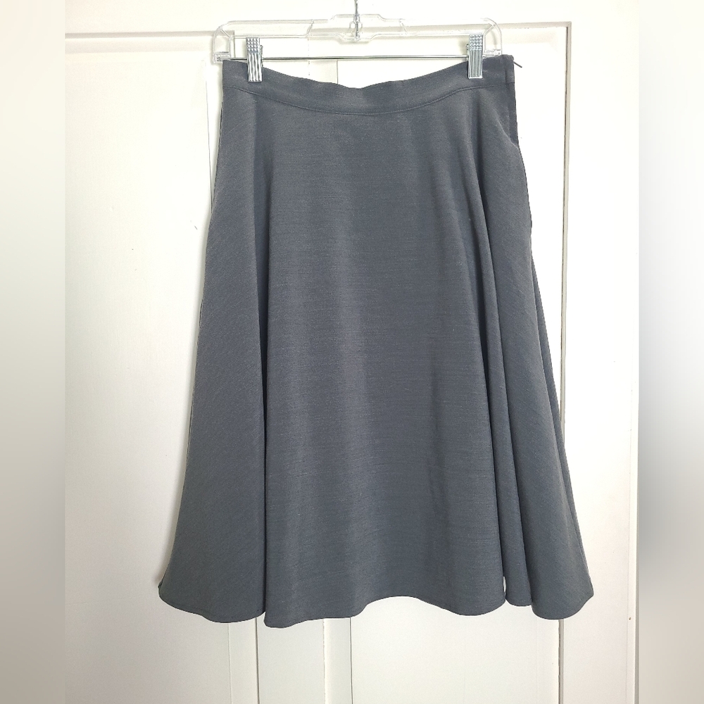 MODCLOTH Just This Sway A-Line Skirt in Grey